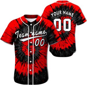 Camiseta de Béisbol con Botones y Estampado Tie Dye, Camiseta Deportiva Sublimada de Manga Corta para Béisbol y Sóftbol, Uniforme de Equipo - Product Image 6