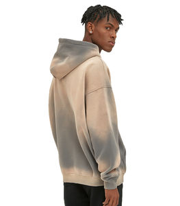 Sweat-shirt à capuche 100 % coton personnalisé, coupe classique, délavé à l'acide, vintage, brodé, imprimé sérigraphié, motif uni, imperméable - Product Image 3