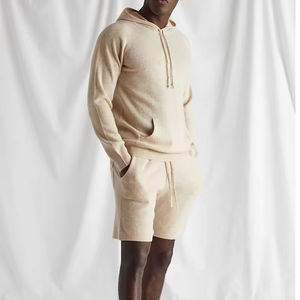 Custom <b>Mens</b> <b>Hoodie</b> <b>and</b> <b>Shorts</b> <b>Set</b> 100% Cotton Fleece Tracksuit Sweat Suit with Personalized Design <b>and</b> Logo - Product Image 2