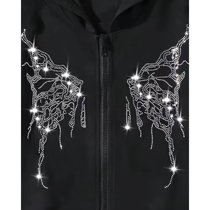 Custom Logo 100% Cotton Breathable Rhinestone Tracksuits For Men Warm Winter Wear Rhinestone Tracksuit - Product Image 6