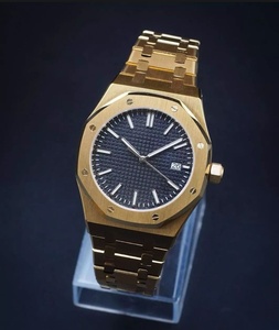 Reloj de Pulsera con Esfera MOD de Cristal, Correa de Cuero, Resistente al Agua, con Movimiento Seiko Negro Rosa - Product Image 1