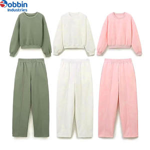 Sudadera y Pantalones de Cuello Redondo Reversibles Ecológicos de Algodón 100% de Corte Regular para Mujer, Talla Grande, 480 g/m², con Capucha para Invierno - Product Image 1