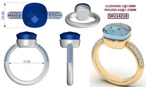 Bague classique en argent sterling avec topaze bleue naturelle de Londres, certifiée IGI, mois de naissance de novembre, mariage, fête - Product Image 6