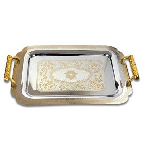 Plateaux de service alimentaire en acier inoxydable, usine de finition personnalisée, fournitures en vrac, plateaux métalliques pour hôtel, Designs populaires - Product Image 2