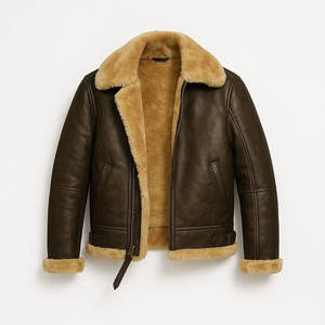Veste d'hiver en cuir de mouton confortable, légère et écologique, durable, intérieur chaud, logo frontal, options personnalisables - Product Image 1