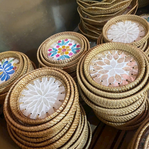 Plateau de service de restauration rapide écologique plateau d'incrustation d'os en rotin serveur de plateau pour hôtels maison cuisine utilisation en gros dans d'autres événements - Product Image 3