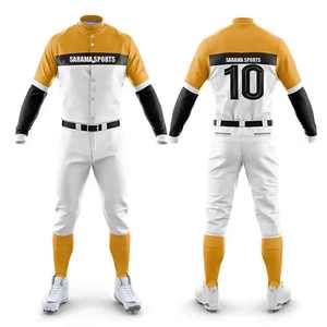 Conjunto de Uniforme de Béisbol con Botones Completos para Hombre y Mujer, Impresión Personalizada, Tela 100% Poliéster de Alta Calidad, Talla Grande, Antibacteriano - Product Image 2