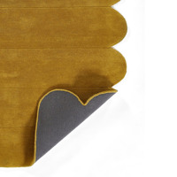 Tapis en laine fait main sur mesure, jaune moutarde, couleur unie moderne, tufté à la main, ovale contemporain, adapté aux animaux domestiques, pour la maison et les pique-niques
