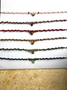 Collar de Macramé Vintage Hecho a Mano con Cuentas Mixtas de 8 mm, Colgante de Piedra y Cadena de Eslabones para Regalo de Boda - Product Image 3