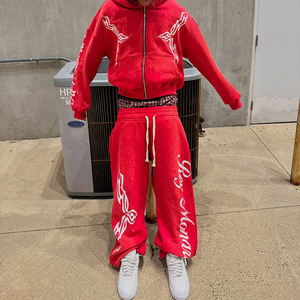 Conjunto de pantalones y Sudadera con capucha personalizada OEM chándal de dos piezas lavado con ácido con bordado para uso de marca o evento - Product Image 1
