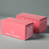 Boîtes d'emballage cosmétiques pliantes ondulées de forme triangulaire imprimées sur mesure boîtes postales en carton ondulé + rose + rose + recyclées imperméables