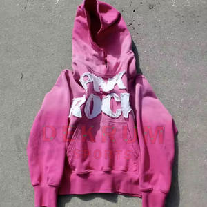 Sweat-shirts à capuche unis pour hommes, de qualité supérieure, avec broderie effet vieilli, fabriqués au Pakistan, à prix raisonnable, pour l'hiver, avec techniques de teinture unie - Product Image 3