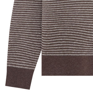 Pulls en laine de yak mérinos personnalisés Chandails à rayures tricotés en tissu d'hiver pour hommes - Product Image 3