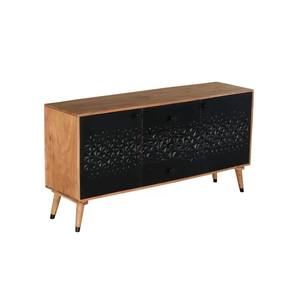 Mango Natural 3-Door Sideboard with <b>Storage</b> Modern Design Eco-Friendly <b>Black</b> Finish for Dining & Home Bar Use - Product Image 2