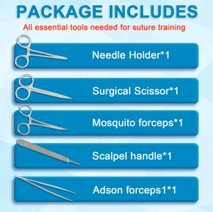 Kit de pratique de suture Ariston pour étudiants en médecine pour étudiants en soins infirmiers vétérinaires Kits de points chirurgicaux Kit de suture Instrument médical - Product Image 2