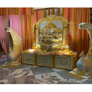 อินเดียงานแต่งงานFoyerตกแต่ง 3D Ganesha Maharaniงานแต่งงานไฟเบอร์กลาสGaneshaอินเดียงานแต่งงานFoyerตกแต่ง 3D Ganesha - Product Image 1
