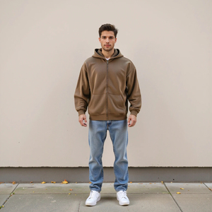 Sudadera con Capucha Premium Unisex, Cierre Completo, Talla Grande, Forro Sólido, Estilo Vintage, 100% Algodón French Terry, Ropa Urbana Casual de Invierno - Product Image 5