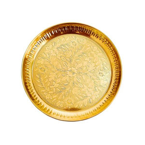 Nouveau design moderne de forme ronde en métal en laiton Pooja Thali vente en gros Pooja Pital Aarti Thali pour Pooja cérémonie au prix le plus bas - Product Image 1