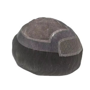 Peluca de Cabello Humano 100% con Frente de Encaje Mono, Parches de Tupé, Prótesis Capilar Taz, Alta Calidad BD - Product Image 4