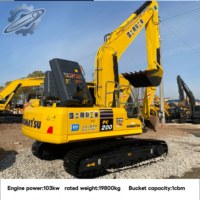 Excavatrice sur chenilles d'occasion Komatsu PC200-8, 20 tonnes, modèle 2023 du Japon, moteur Cummins, boîte de vitesses et pompe