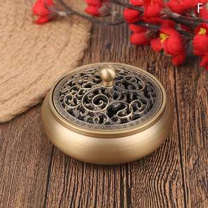 Juego de quemador de incienso dorado al por mayor, adorno de decoración de fragancia de Metal de latón para el hogar, incluye soporte de incienso, recogedor de cenizas para - Product Image 4