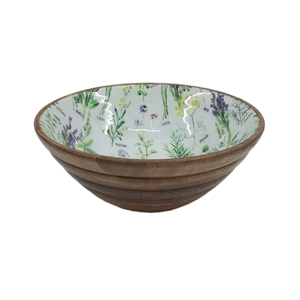 Printed Design Wooden Round Shape Fruit <b>Bowl</b> for Tabletop Kitchenware Salad <b>Bowl</b> Home & Hotels Food <b>Serving</b> <b>Bowls</b> - Product Image 1