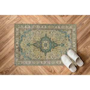 พรมพิมพ์ลายเหรียญตรา: ลายดอกไม้ 3 มิติ สไตล์ตุรกี อูชัก ตกแต่งบ้าน ทันสมัย พรมบางแบบไม่ทอ - Product Image 5