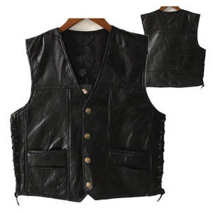 Gilet coupe-vent de meilleure qualité vintage haut de gamme pour hommes Gilet personnalisé en cuir véritable chaud pour l'hiver directement fabricant pakistanais - Product Image 1
