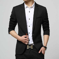 Costumes pour hommes coupe ajustée 2 pièces blazer croisé smoking pour bal de promo de mariage ensemble veste et pantalon à simple boutonnage