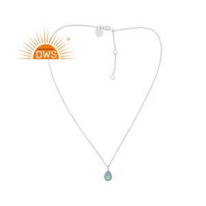 Meilleure qualité en argent sterling fin naturel Aqua calcédoine pierre précieuse pendentif collier fabricant de bijoux personnalisés - Product Image 4