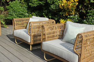 Conjunto de muebles de lujo modernos para exteriores, sofá impermeable de mimbre para Villa, patio, entrada, jardín y Hotel, hecho de ratán - Product Image 4