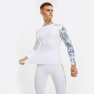 Ensemble de leggings et de t-shirt de compression, ensemble d'entraînement de compression, ensemble de compression pour homme, tenue de course à pied en 2 pièces - Product Image 4