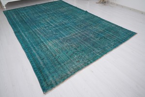 Grands tapis turcs vintage Oushak 7x10 pieds surdimensionnés, tapis faits main délavés - Product Image 3