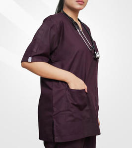 Uniformes Médicos de Verano con Logotipo Personalizado, Manga Corta, Poliéster y Elastano, para Enfermeras, Esteticistas, Dentistas, Hospitales, Clínicas Dentales, 2 Piezas - Product Image 2