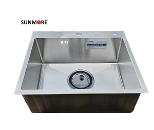 Sunmore อ่างล้างจานสแตนเลสขัดเงาแบบชามเดียวทรงสี่เหลี่ยมผืนผ้าสำหรับผัก - Product Image 4