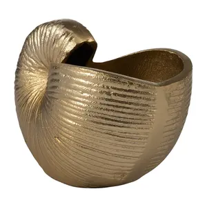 Contemporain Métal 4 "H Creux Shell Vase Champagne Usine Produit En Gros Fleur Vase pour La Décoration Intérieure Vente Chaude Fournisseur