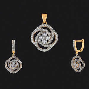 Kriaa AD <b>Fine</b> <b>Jewelry</b> <b>Set</b> Stone Gold Plated Pendant 1202140 - Product Image 1