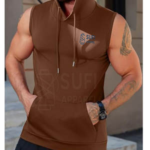 Top Selling Unique Design Men <b>Sleeveless</b> <b>Hoodie</b>-Solid Autumn Street Wear High Quality Customized Colors & Logo Wholesale - Product Image 6