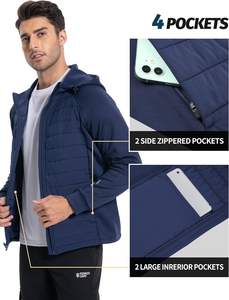 Chaqueta para correr para hombre, chaqueta acolchada ligera, abrigo térmico híbrido aislado para invierno, senderismo, deportes de Golf - Product Image 6