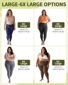 Leggings de Yoga de Talla Grande para Mujer con Cintura Alta y Control de Abdomen, Mallas Suaves para Entrenamiento y Correr, Estilo Casual en Color Sólido, Tallas L-XL-6XL - Product Image 6