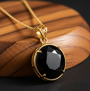 Vêtements quotidiens en argent Sterling 925 chaîne délicate bohème naturel noir Onyx forme ronde pendentif guérison cristal pendentifs de mode - Product Image 5