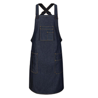 Tablier de cuisine unisexe décontracté avec boucles de ceinture réglables, poches, en coton/toile, uniformes de haute qualité pour restaurants et bars