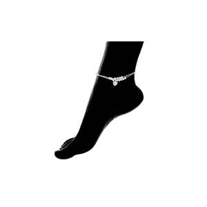 Cavigliera Regolabile in Oro Bianco 14k con Cuore e Sfera, Placcatura in Oro 18k, Gioiello Religioso per Piedi con Perla, Regalo per Occasioni Religiose - Product Image 2