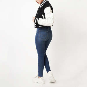 Chaqueta universitaria de lana de alta calidad para hombre, estilo Letterman, larga, fina, para invierno, a prueba de viento, con forro de seda estampado, teñida lisa, moda para mujer - Product Image 4