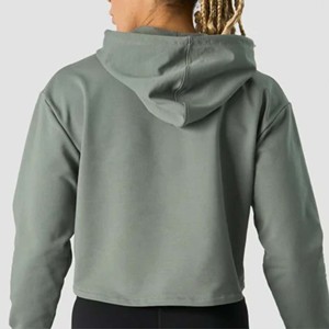 เสื้อฮู้ดผู้หญิงแขนยาวเสื้อครอปแขนยาวมีฮู้ดและกางเกงขาสั้นเสื้อครอปฤดูใบไม้ร่วง - Product Image 2