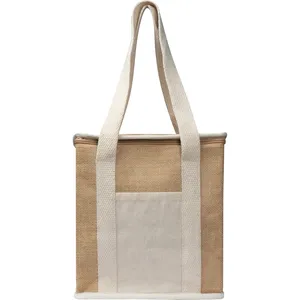 กระเป๋าเก็บความเย็นแบบกำหนดเองทำจากผ้าปอกระเจาสำหรับการขายสินค้า - Product Image 2