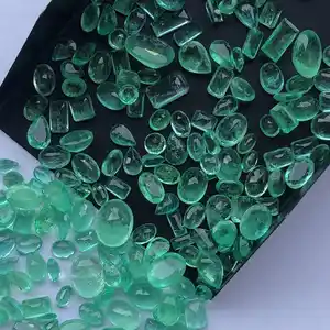 天然丰富绿色哥伦比亚祖母绿刻面石材自由尺寸混合批次-珠宝镶嵌宝石批发工厂价格