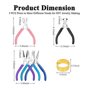 Pinces de fabrication de bijoux 3 pièces de haute qualité avec pince à nez rond et coupe-fil - Product Image 2