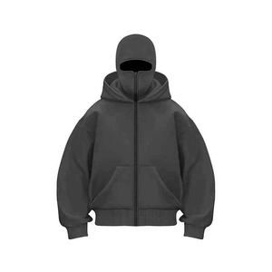 Vente en gros Hommes et Femmes Toutes Tailles Collection Automne Hiver Couverture Visage Style Ninja Full Zip up Hoodies & Sweatshirts Masque à capuche - Product Image 1