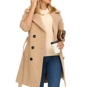 Ropa de calle clásica con cinturón para mujer, a prueba de viento, cálida, gruesa, transpirable, ropa de trabajo, prendas de vestir, informal, largo, atractivo - Product Image 1